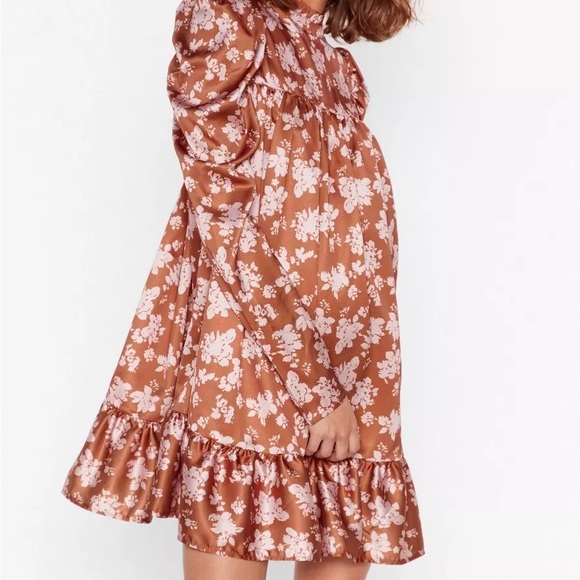 Flower Grown Wild Satin Mini Dress 💐 D26 - Picture 5 of 8